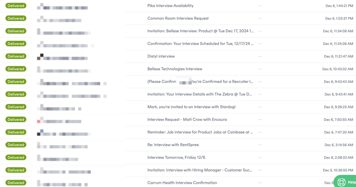 Interview-request emails forwarded through ApplyAll