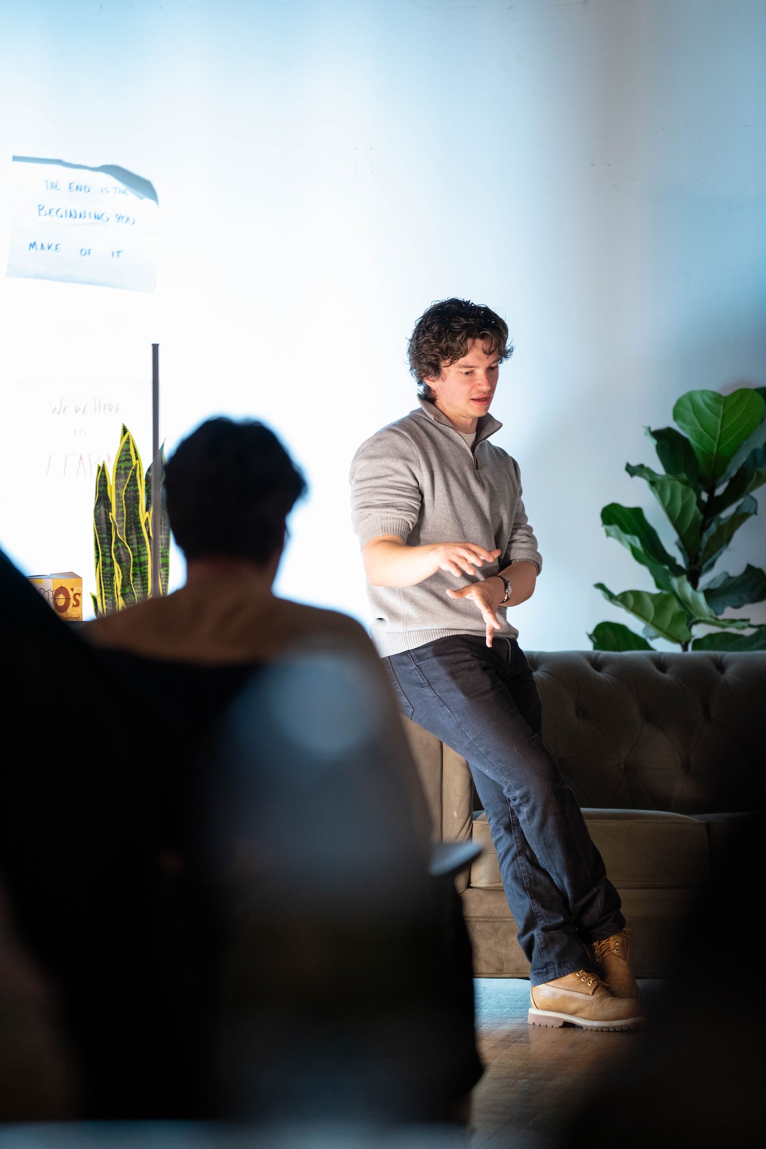 Anthony speaking at Fractal Tech with a popped collar